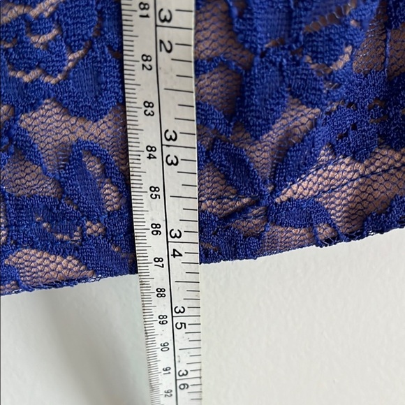 DANITY Women’s Blue Lace Mini Dress, size L cobalt blue prom party dress - Picture 9 of 9